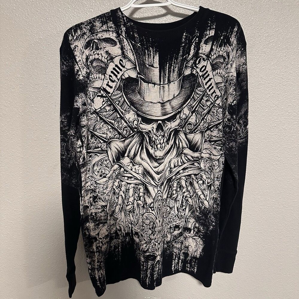 Xtreme couture Black Long Sleeve Graphic Tee